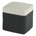 thumbnail image 1 of Cortesi Home Macon Square Rope Pouf Ottoman, Grey and White, 1 of 5