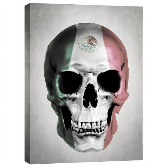 Cortesi Home "Mexican Skull Grey" by Nicklas Gustafsson, Giclee Canvas Wall Art - Grey 12" x 16"