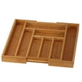 thumbnail image 1 of Cortesi Home Michelle Natural Bamboo Expandable Flatware Organizer for Kitchen Utensils and Cutlery, 1 of 5
