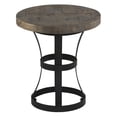 thumbnail image 1 of Cortesi Home Newcastle Round End Table, Solid Reclaimed Wood and Black Metal, 18", 1 of 5