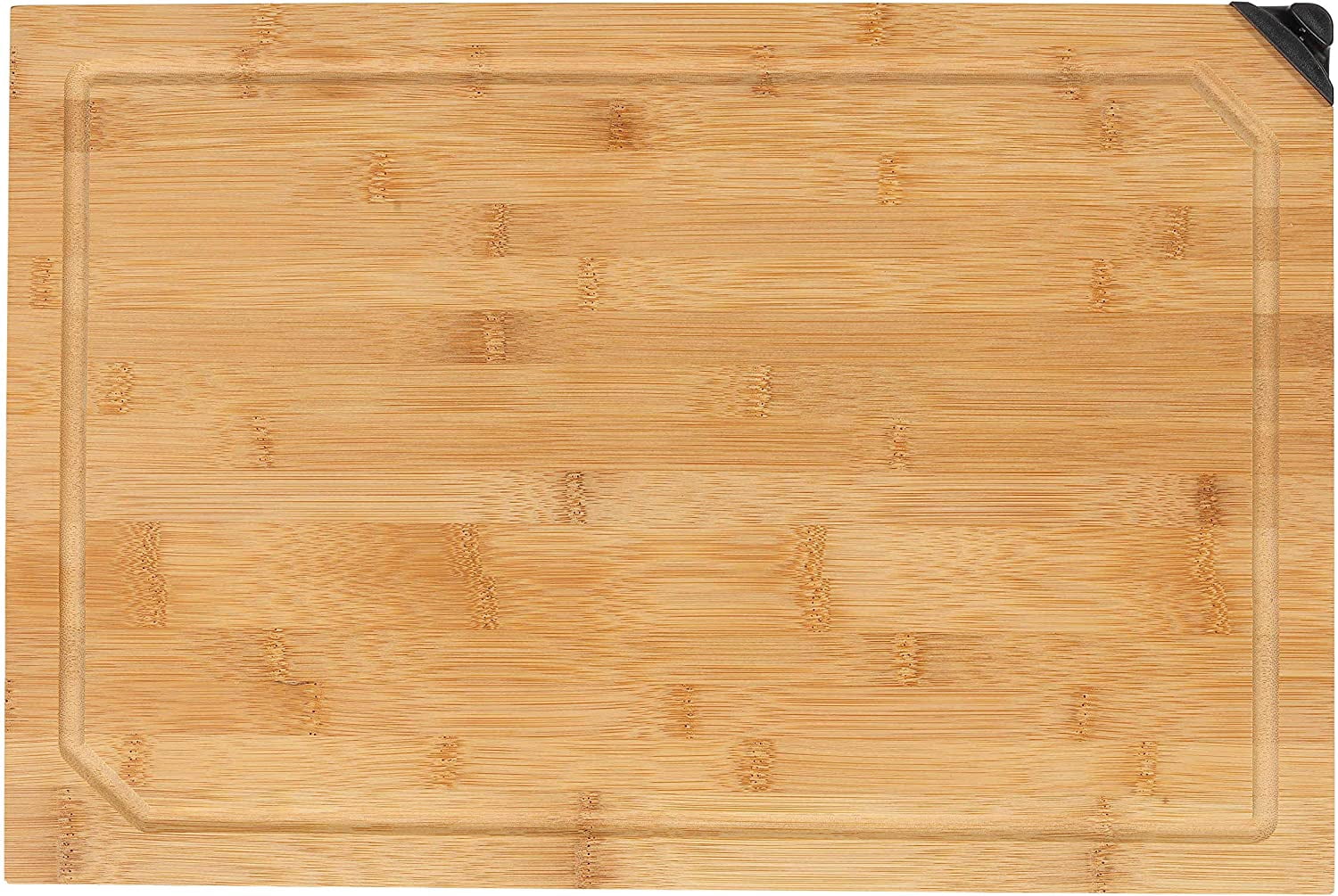 Cortesi Home Nuri Natural Bamboo Cutting Board with Knife Sharpener, 12"x18"