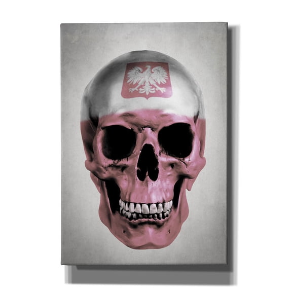 Cortesi Home 'Polish Skull-Grey' by Nicklas Gustafsson, Canvas Wall Art, 18"x26"