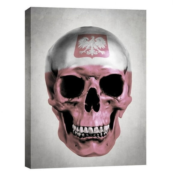 Cortesi Home  "Polish Skull-Grey" by Nicklas Gustafsson, Giclee Canvas Wall Art, 12"x16" 40" x 54"