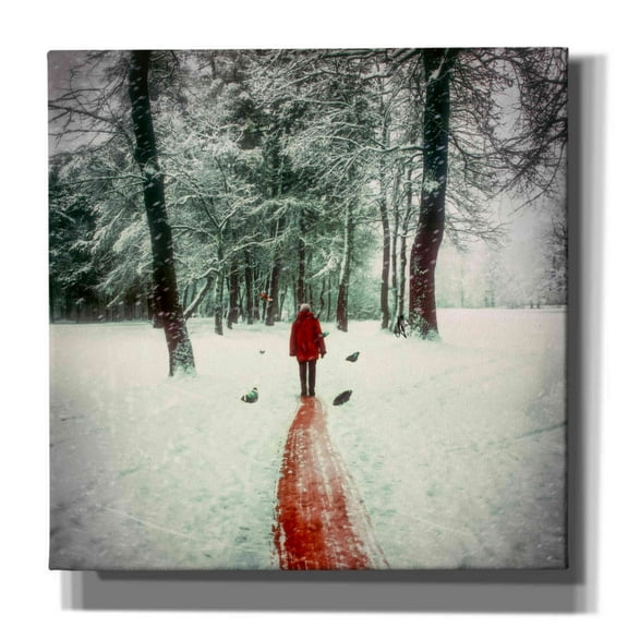 Cortesi Home  "Pure" by Mario Sanchez Nevado, Giclee Canvas Wall Art - Red 12" x 12"