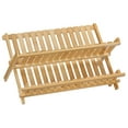 thumbnail image 1 of Cortesi Home Rella Natural Bamboo Folding Dish Rack for Drying and Storage, 1 of 2