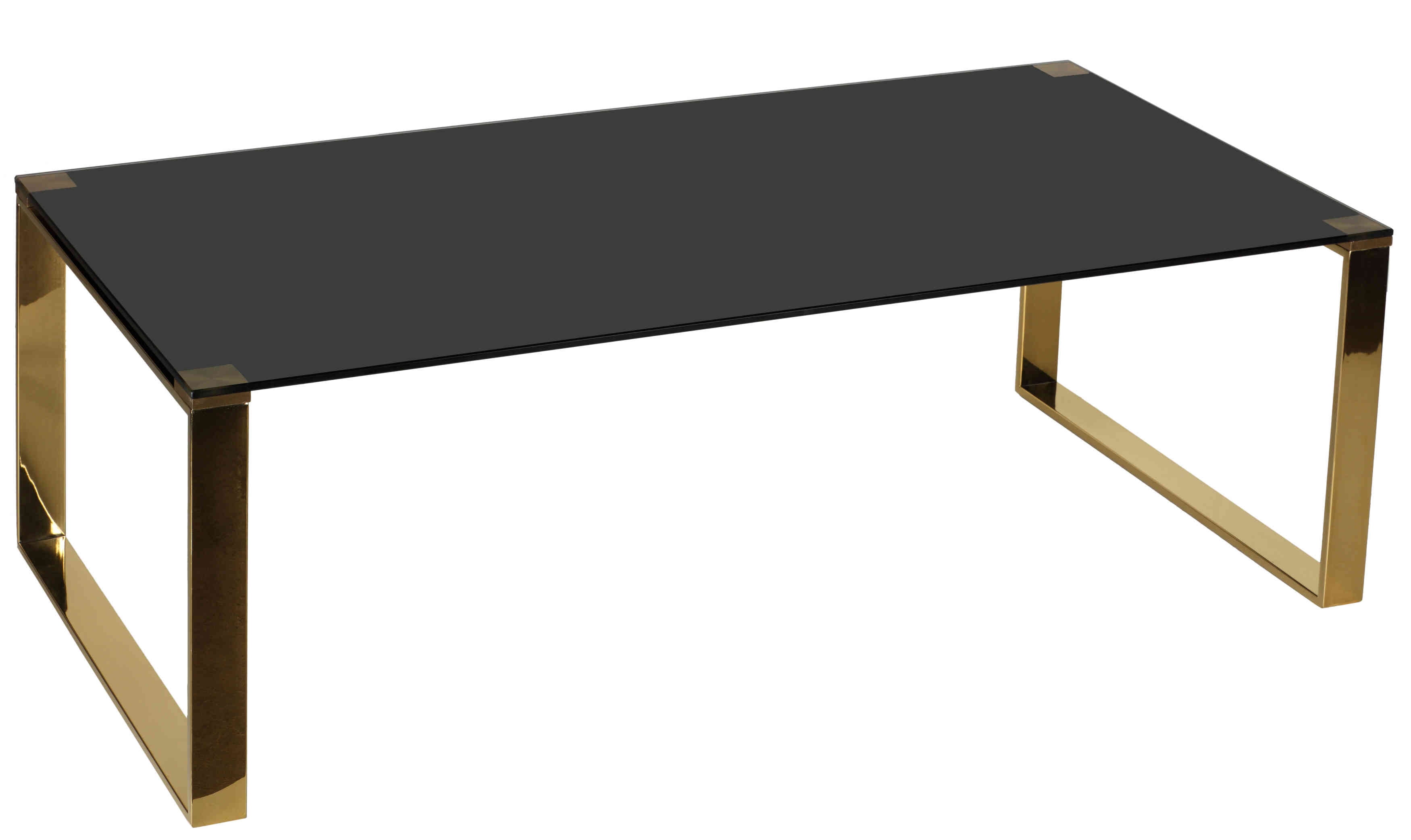 Sleek Gold High Gloss and Black Tempered Glass Coffee Table