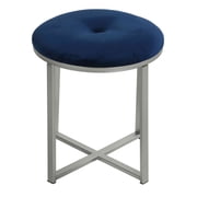Cortesi Home Samiya Round Ottoman Footstool, Navy