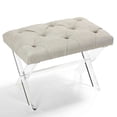 thumbnail image 1 of Cortesi Home  Shayna X bench in Ottoman, Grey Linen, 1 of 4
