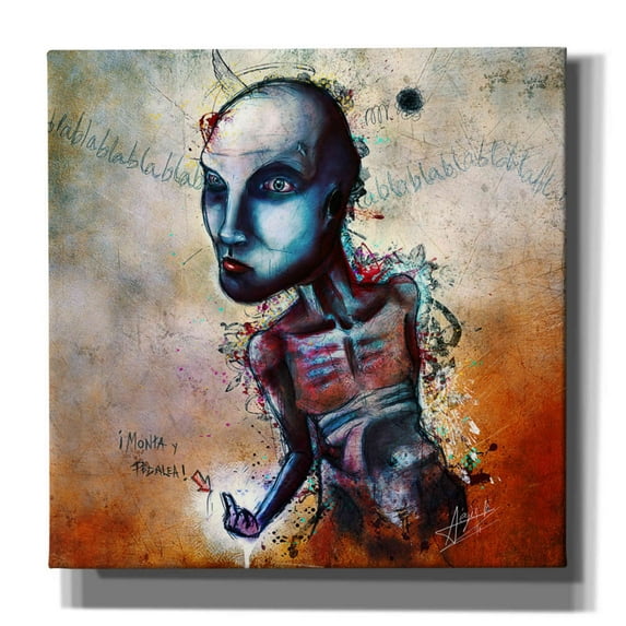 Cortesi Home 'Shut Up' by Mario Sanchez Nevado, Canvas Wall Art, 26"x26"