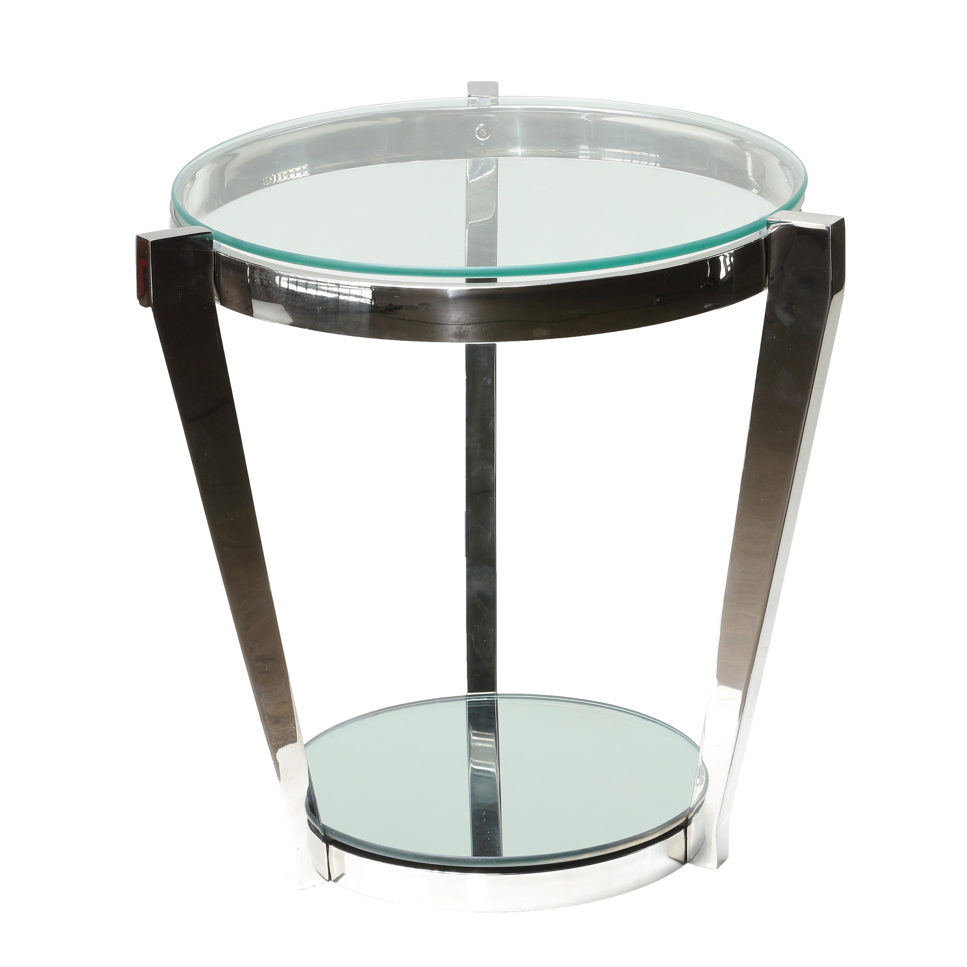 Elevate 19.5" Square Silver Metal and Glass End Table