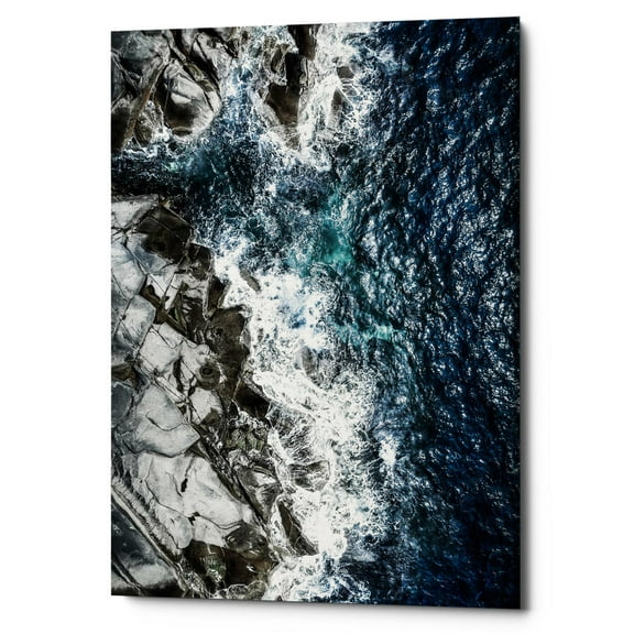 Cortesi Home  "Skagerrak Coastline" by Nicklas Gustafsson, Giclee Canvas Wall Art - Blue 12" x 16"