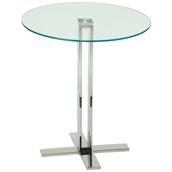Cortesi Home Solen Round Clear Glass End Table