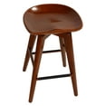 thumbnail image 1 of Cortesi Home Tiwi Backless Swivel Counter Stool in Solid Wood, 24" Walnut, 1 of 13