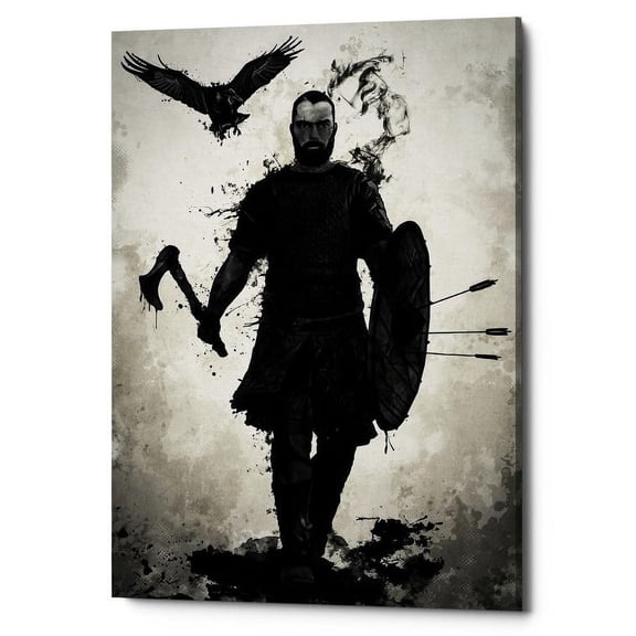 Cortesi Home "To Valhalla" by Nicklas Gustafsson, Giclee Canvas Wall Art - Black 18" x 26"