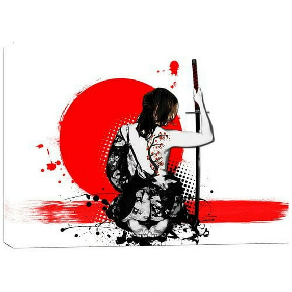 Cortesi Home Trash Polka- Female Samurai by Nicklas Gustafsson Painting Print on Wrapped Canvas