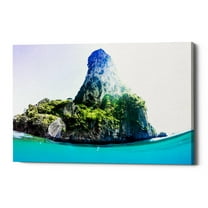 Cortesi Home  "Tropical Island" by Nicklas Gustafsson, Giclee Canvas Wall Art - Blue 26" x 18"