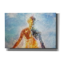 Cortesi Home  "Two Worlds" by Mario Sanchez Nevado, Giclee Canvas Wall Art - Orange 26" x 18"