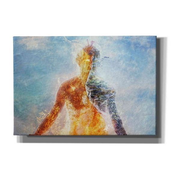 Cortesi Home  "Two Worlds" by Mario Sanchez Nevado, Giclee Canvas Wall Art - Orange 26" x 18"