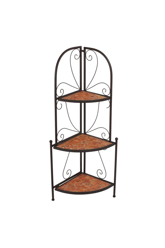Zook Mosaic Corner Shelf, Brown