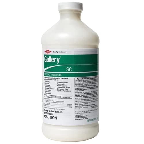 Dow AgroSciences Gallery SC Specialty Herbicide - 1 Quart, Pre Emergent Broadleaf Weed Control, Turf & Ornamental Safety, 1 Acre Coverage per Quart