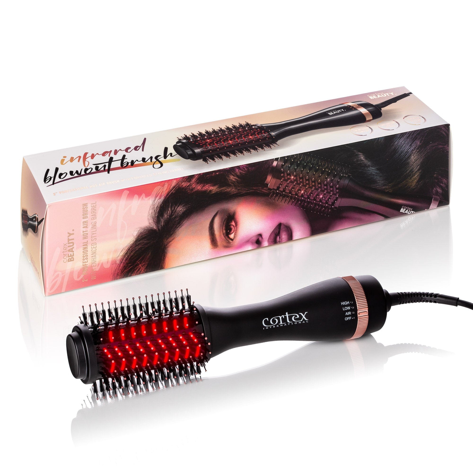 Cortex Beauty 2" Infrared Professional Blowout Hot Brush, Dryer, and