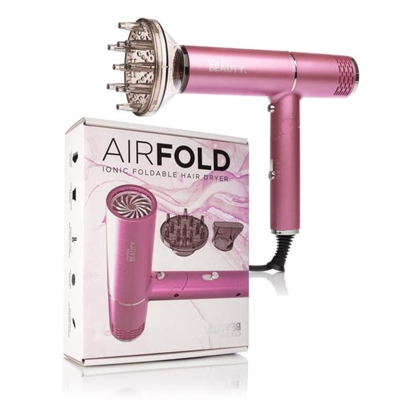 Cortex Beauty AirFold | Ionic Foldable Dryer + Nozzle and Diffuser - Blush Pink