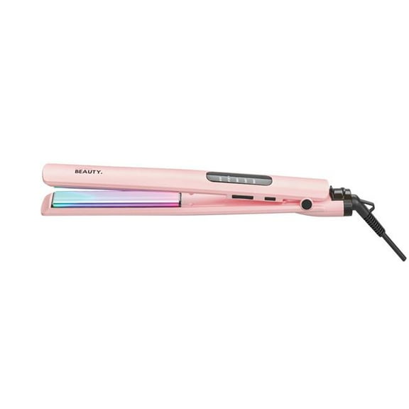 Cortex Beauty CB-ULTSLM-BBYPRW Cortex Beauty | UltraSlim 1' Digital Flat Iron | Baby Pink with Rainbow Plates