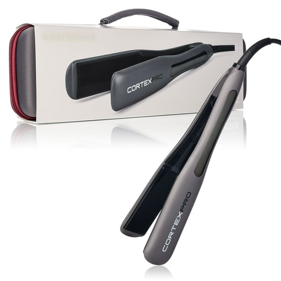 Cortex Professional - 1.5 in. ProFlatiron - One-Pass Digital Heat Tourmaline Ceramic Plates with Carrying Case - GRAY
