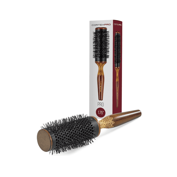 Cortex Pro | 1.75" Thermal Color Changing Heat Activated Round Brush with Nylon Bristles in Wood