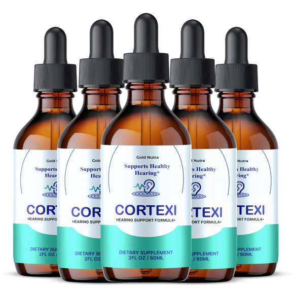 Cortexi Liquid Supplement, Hearing and Ear Health, Cortexi Drops, All Natural Formula 60 mL per bottle (5 Pack)