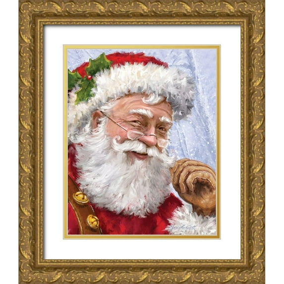 Corti, Marcello 12x14 Gold Ornate Wood Framed with Double Matting Museum Art Print Titled - Ole Saint Nick