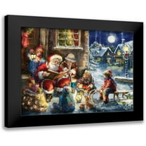 Corti, Marcello 14x12 Black Modern Framed Museum Art Print Titled - Story Time Santa