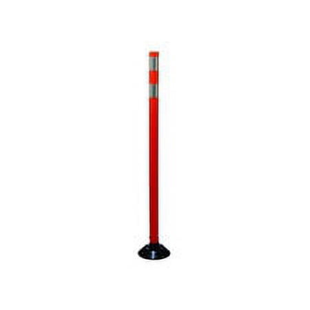 Cortina 04-36-OWG 36" Tubular Delin Orange Post - (2)3" White High Intensity Prismatic Collars (7 Pack)