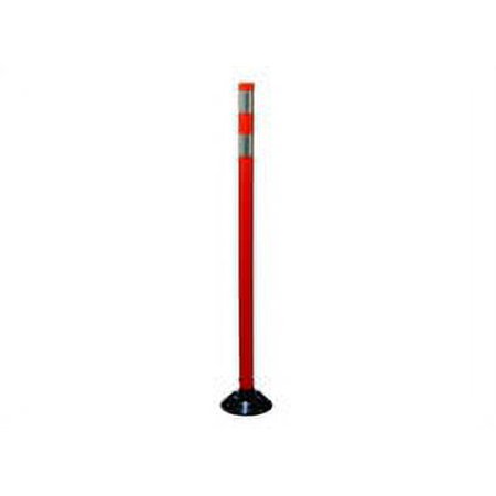 Cortina 04-36-OWG 36" Tubular Delin Orange Post - (2)3" White High Intensity Prismatic Collars
