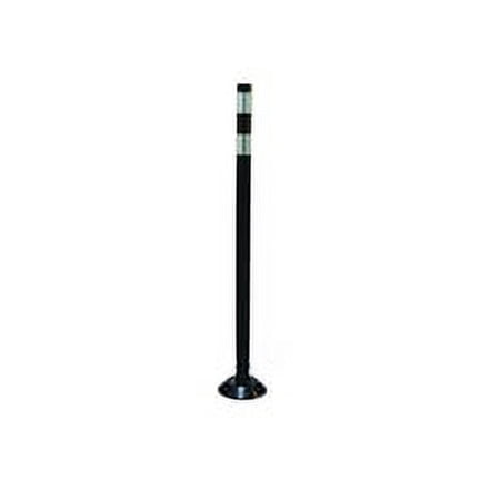 Cortina 04-36BWG 36" Tubular Delin Black Post - (2)3" White High Intensity Prismatic Collars (6 Pack)
