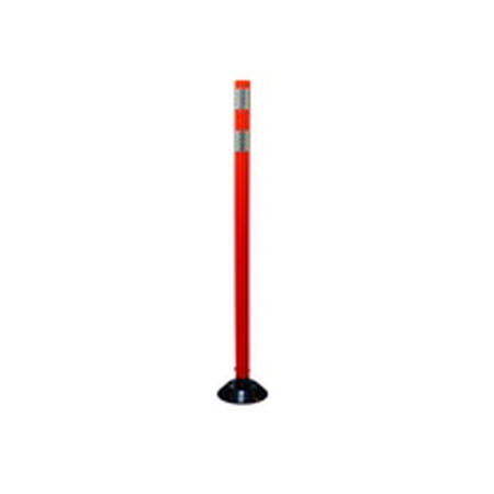 Cortina 04-48-OWG 48" Tubular Delin Orange Post - (2)3" White High Intensity Prismatic Collars (5 Pack)