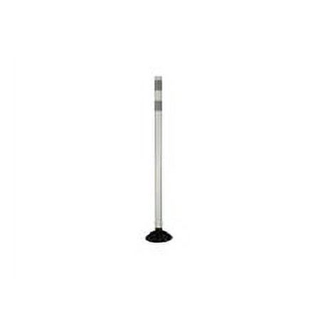 Cortina 04-48-WWG 48" Tubular Delin White Post - (2)3" White High Intensity Prismatic Collars (4 Pack)