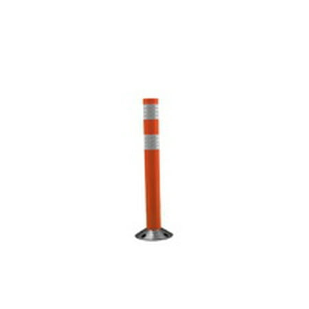 Cortina 04-728 28" Tubular Delin Orange Post - (2)3" White High Intensity Prismatic Collars (2 Pack)