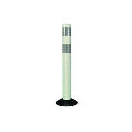 Cortina 04-728W 28" Tubular Delin White Post - (2)3" White High Intensity Prismatic Collars (3 Pack)
