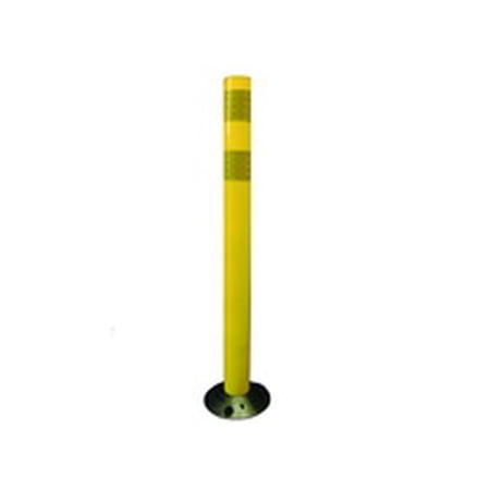 Cortina 04-728Y 28" Tubular Delin Yellow Post - (2)3" Yellow High Intensity Prismatic Collars (12 Pack)