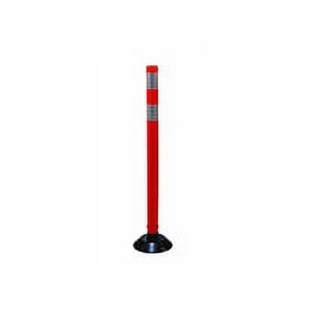 Cortina 04-736 36" Tubular Delin Orange Post - (2)3" White High Intensity Prismatic Collars (5 Pack)