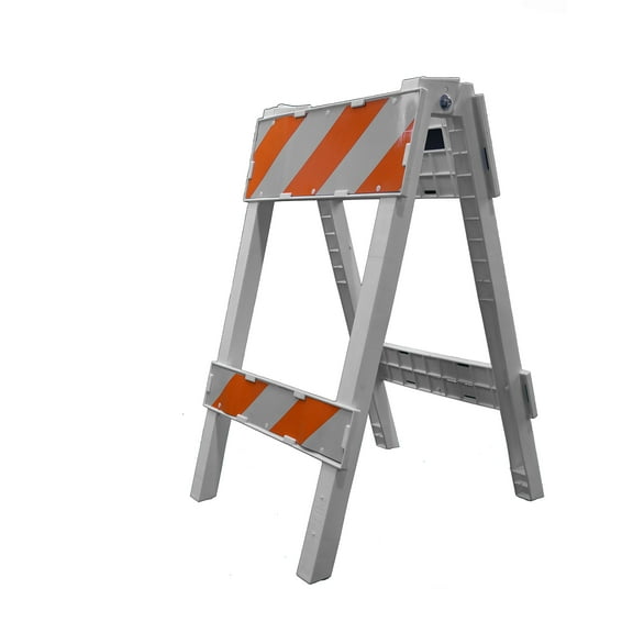 Cortina 97-01-002 Polypropylene Type II Folding Barricade, 24" Width x 40" Height, Orange on White CA2