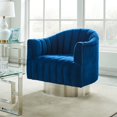 thumbnail image 1 of Cortina-Accent Chair Blue Chrome Finish, 1 of 5