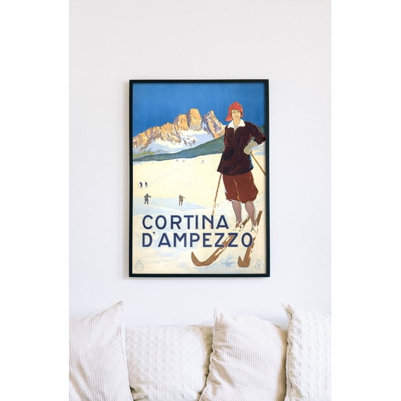 Cortina Dampezzo 1920 Vintage Travel Poster, 8x12 Poster Print
