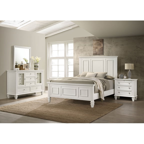 Cortina Sandy Cream White 4-piece Queen Bedroom Set