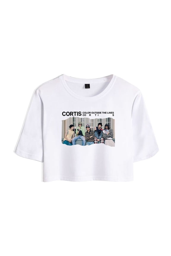 Cortis Merch Crop Top Midriff-Baring Tshirt Girl Fashion Kpop Short Sleeve