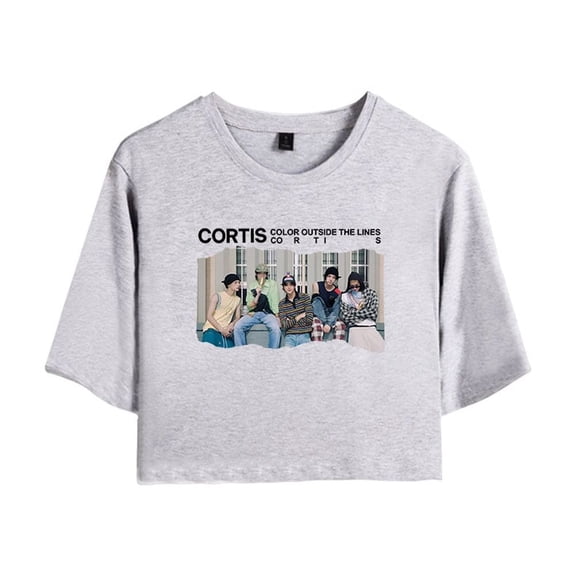 Cortis Merch Crop Top Midriff-Baring Tshirt Girl Fashion Kpop Short Sleeve