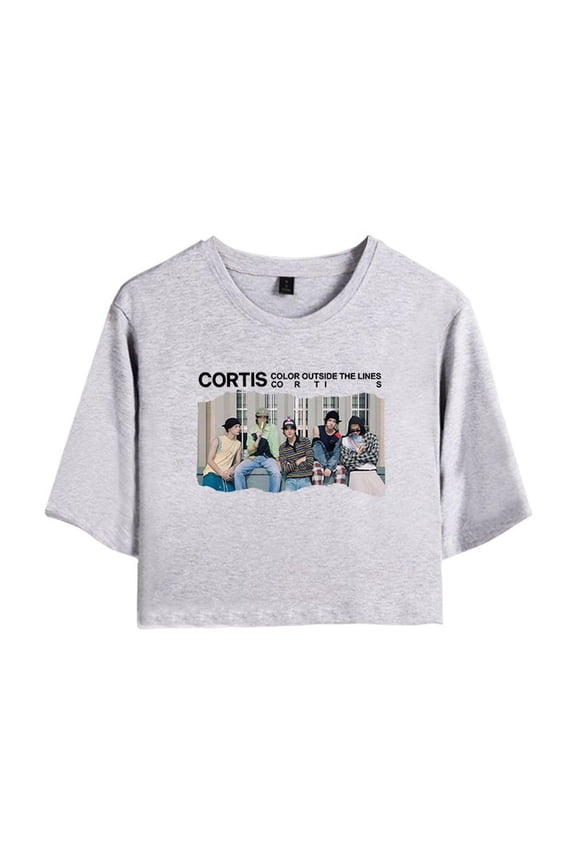 Cortis Merch Crop Top Midriff-Baring Tshirt Girl Fashion Kpop Short Sleeve