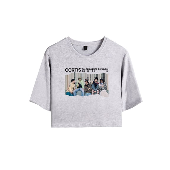 Cortis Merch Crop Top Midriff-Baring Tshirt Girl Fashion Kpop Short Sleeve