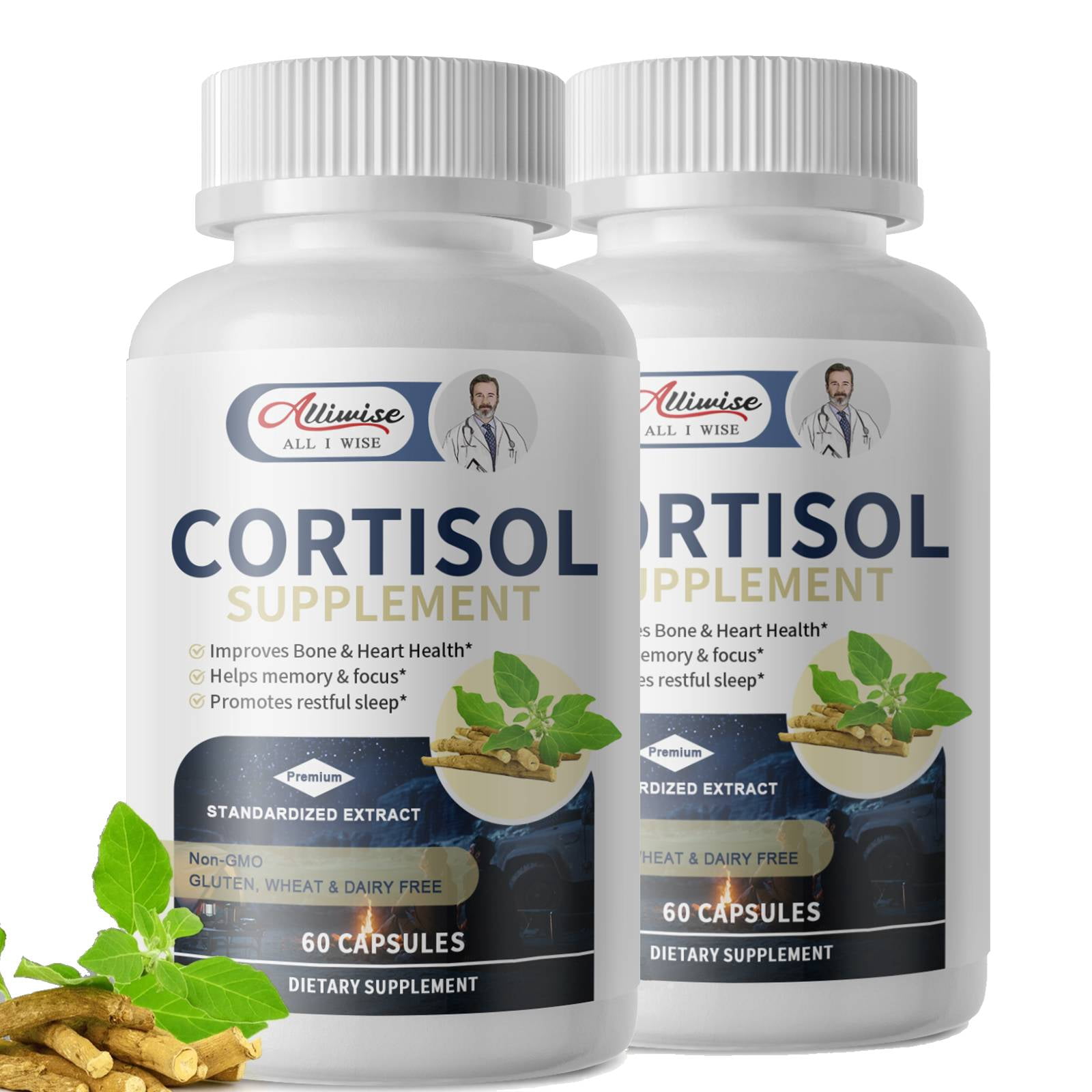 Cortisol Supplement, 10-in-1 Cortisol Manager for Women and Men, with Magnesium, Ashwagandha, Rhodiola, and L-Theanine, Support Mood and Sleep, 120 